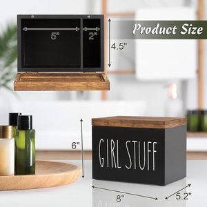 Banc de rangement en bois grande capacité pour adolescents, boîte organisatrice pour affaires de filles avec couvercle à fermeture lente pour salon - Product Image 5