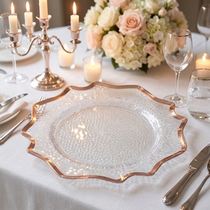 Plato de plástico PS transparente de 33 cm, directo de fábrica, plato decorativo desechable para frutas, para bodas y fiestas - Product Image 2