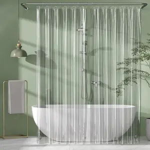 Custom 72 x 96 Inches Plastic Shower Curtain Liner PEVA Waterproof fabric Shower Curtain for Bathroom