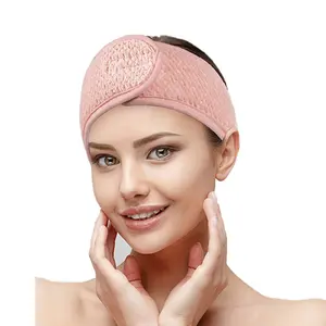 Custom Logo Microfiber Terry Towel skincare SPA Towel Make up Headbands Elastic Head Bands for girls