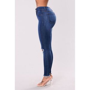 0387 Plus Size Jeans Leggings <strong>Women</strong> Stretch Ripped Distressed Denim Jeans TrousersLeggings - Product Image 4