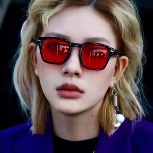 Óculos de Sol Quadrados Retrô Unissex Estilo Coreano Lentes Coloridas para Casal Retangulares UV400 Baratos - Product Image 2