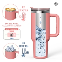 Nouveau style 40oz/30oz gobelet en acier inoxydable à double paroi amovible paille rabattable isolé sous vide Sublimation vierge pour le camping