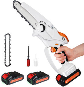 21V Cordless Brushless Motor Mini Chain <b>Saw</b> Battery <b>Powered</b> Pruning <b>Saw</b> 4 Guide Bar 1-Year Warranty for Garden Branch Cutting - Product Image 1