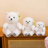 Peluche Ours Polaire Mignon et Chubby, Jouet en Peluche Doux et Moelleux, Poupée Ours Arctique Blanc pour Cadeau d'Anniversaire Enfant et Décoration Intérieure