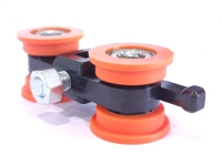 Poulie de porte coulissante, accessoires de poulie de porte industrielle Kit de porte coulissante, ensemble de roue de rouleau suspendu de porte coulissante