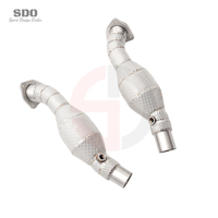 Downpipe SDO yang telah ditingkatkan dengan peredam panas, hasil akhir mentah untuk Ferrari F430 4.3L Spider Berlinetta V8 2004-2009 F131EVO