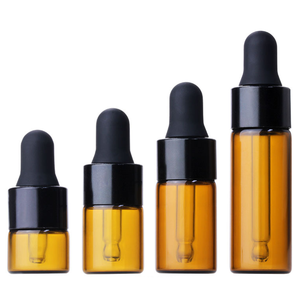 Stock <strong>Small</strong> Oils Sample Cosmetic Packaging 1ml 2ml 3ml 5ml Amber Mini Vial Essential Oil Dropper Glass <strong>Bottles</strong> - Product Image 1