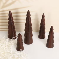 Ensemble de 5 décorations de Noël en bois faites à la main Cadeaux Ornements Mini arbres de Noël en bois