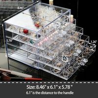 Boîte de rangement moderne en acrylique transparent à 5 tiroirs pour bijoux, 120 compartiments, présentoir transparent, boîtes cadeaux pour femmes et filles