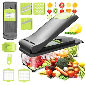 Groothandel 12-In-1 Handmatige Keuken Mandoline Snijmachine Multifunctionele Fruit & Groentesnijder Uiensnijder En Vegetarische Chopper