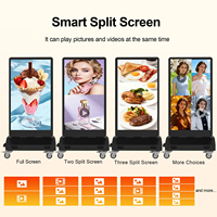 Affichage numérique portable double face pour extérieur de 43 pouces, étanche IP65, haute luminosité, avec roues