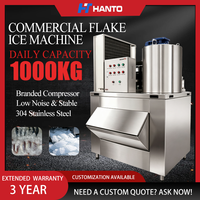 Machine à glace en paillettes robuste, 1 tonne par jour, refroidie par air, haute performance pour le refroidissement du béton et la conservation des fruits de mer
