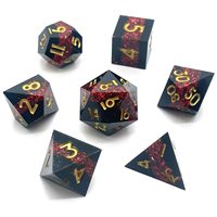 Jeu de dés polyédriques bleu-noir pour D&D, 7 dés métalliques, Dragon, Donjons, Jeu de rôle, Écologique, Fait main, Jeu de société