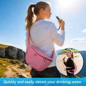 Borsa a tracolla idratante rosa per mountain bike, in tessuto traspirante e anti-umidità, con cintura in vita, modello Limitless - Product Image 1