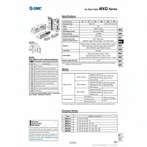 Table coulissante pneumatique MXQ8-75 SMC Manipulateur efficace - Product Image 1