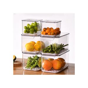 3 Packs Plastic Refrigerator Storage Bins Sets Stackable Containers Fridge Organizers With Lid