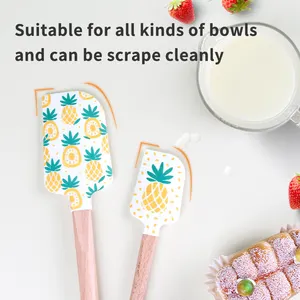 Fast Delivery Stocked Baking Pastry Big Fruit Printed Silicone Spatula