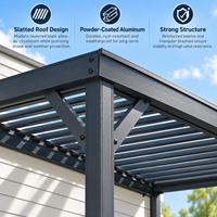 Pergola murale en aluminium avec toit rigide en métal, abri de patio incliné pour jardin