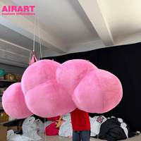 Ballon nuage gonflable en peluche pour la décoration de soirée, modèle nuage rose gonflable pour décoration suspendue