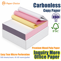 Papier autocopiant pour imprimante 241x279mm 240x280mm, micro-perforation, facile à déchirer, papier de bureau 2-6 plis, multicouche continu