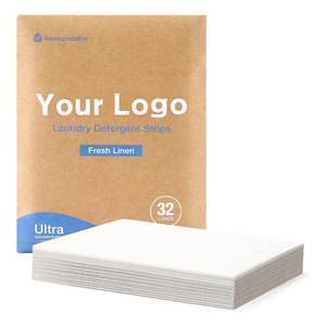 Tiras de logotipo personalizadas solubles desechables respetuosas con el medio ambiente de excelente calidad, hojas de detergente para ropa de limpieza - Product Image 1