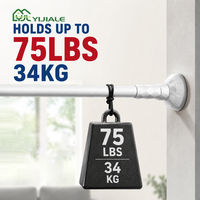 YIJIALE 30000 ㎡   Tringle à rideau multi-usage en acier au carbone antidérapante Twist & Fit 32 mm 0,7-1,2 m pour cuisine et balcon – Vente en gros usine