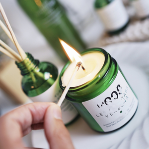 Barattolo di candela <span class=keywords><strong>in</strong></span> <span class=keywords><strong>vetro</strong></span> smerigliato ambra opaco con coperchi boscosi resistenti al calore verde altri <span class=keywords><strong>portacandele</strong></span> barattoli per candele - Product Image 3