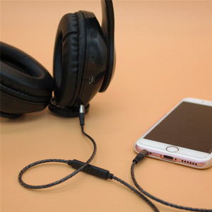 Aux <b>Audio</b> <b>Cable</b> 3.5mm Male To Male 1 Meter Braided Black With Mic And Control For Car <b>Audio</b> <b>Digital</b> Devices - Product Image 4