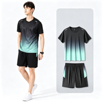 Set Olahraga & Hiking Cetak Grosir, Cepat Kering, Bernapas, Celana Pendek Lari, Baju Olahraga, Pakaian Rumah Musim Panas