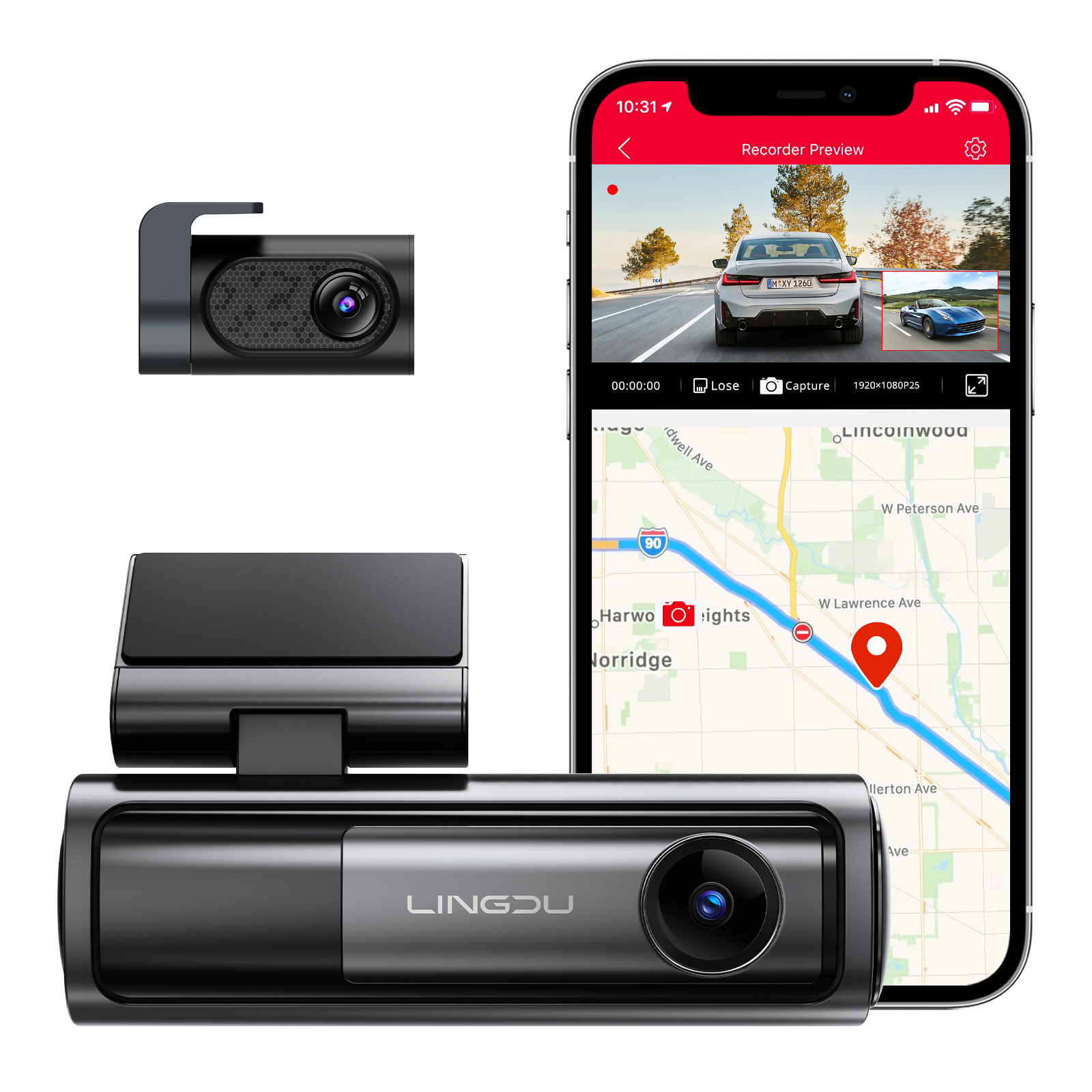 LINGDU LD06 5K Car DVR Recorder With Sonny Sensor IMX415 Bluetooth 5G WiFi External GPS Voice Control Loop Recording G Sensor