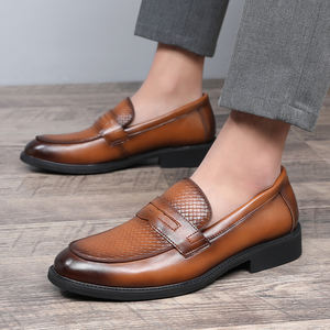 Productos en Oferta 2024 Zapatos Clásicos de Estilo Italiano de Lujo, Zapatos de Vestir de Oficina de Cuero PU Genuino, Oxfords para Hombre - Product Image 1