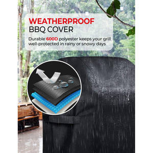 Housse de protection pour barbecue d'extérieur en tissu Oxford 210D, anti-poussière et imperméable, housse pour foyer, matériau métallique durable - Product Image 4