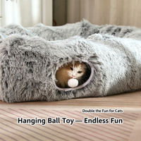 Tunnel carré pour chat, niche pour chat, lit pour chat, tunnel chaud pour animaux de compagnie en hiver, maison pour chats et petits chiens
