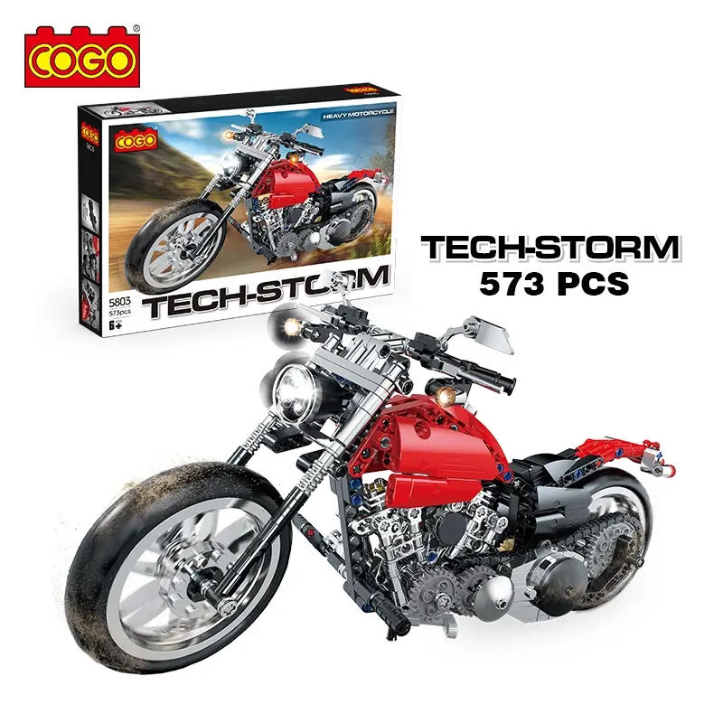 COGO 573 PCS 3D Assemble Motorcycle 3D Building Blocks Tech Toys for Kids