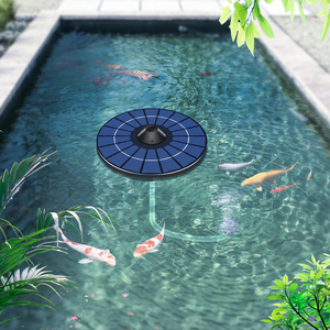 Pompe à air solaire flottante Tuyaux d'air et aérateur d'étang en pierre à bulles Oxygénateur à bulles avec batterie pour aquarium - Product Image 4