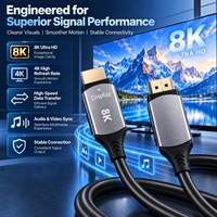 Câble HDMI Fibre Optique Premium 8K 2.1 Ultra HD Haute Vitesse Synchronisation Audio-Vidéo Connecteur Métallique Durable pour Ordinateur Portable et Gaming