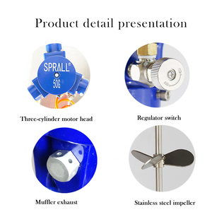 خلاط صناعي أفقي مائل من SPRALL لتحريك المواد الكيميائية والسوائل بسعة 200 لتر - Product Image 3