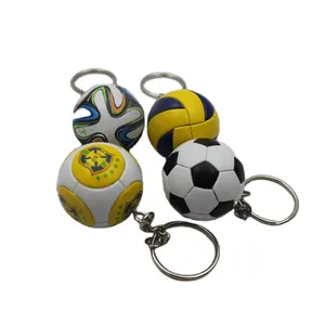 PU soccer ball keychain for football club custom print logo soccer ball keychain volleyball keychain basketball keyring