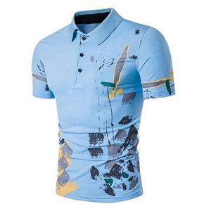 Men's Summer Casual Short Sleeve Shirt Satin Polyester/Cotton Abstract Painting Print White Button-Up Collar Party <b>Top</b> Quick Dry - Product Image 2