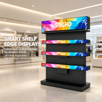 Pantalla Publicitaria para Borde de Estante, Barra Extensible, Panel LCD IPS con Iluminación de Borde, Retroiluminación LED, CMS Basado en la Nube