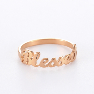 Anillos de acero inoxidable bendecidos religiosos Myshape para mujer, anillos de oración de Buena Esperanza, regalos de joyería de cumpleaños de Color dorado, venta al por mayor 2024 - Product Image 5