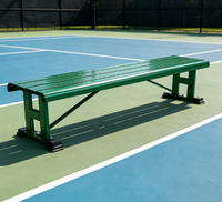 Banc de sport extérieur tout en aluminium avec dossier en option pour terrains de tennis, écoles, aires de jeux, parcs publics