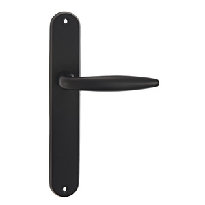 Venta al por mayor de manija de palanca de puerta de aluminio de níquel negro mate en la placa para la decoración del hogar entrada almacén baño cocina USO COMERCIAL - Product Image 4