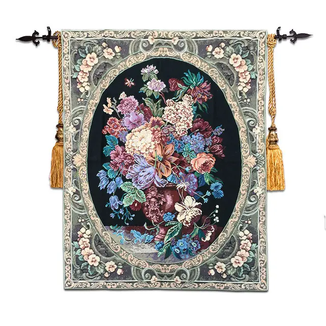 China Bravo 3D Jacquard Wall Hanging Gobelin Fabric Cotton Tapestry Printed