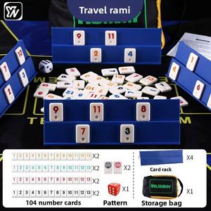 Jeu de tuiles Rummikub en mélamine, édition voyage, jeu de société de stratégie de correspondance des numéros pour réunions familiales et événements juifs - Product Image 3