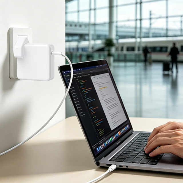 OEM/ODM  87W GaN USB-C Laptop Charger PD 3.0 Fast Charging Detachable UK Plug Power Adapter for MacBook Pro 15 OEM Wholesale