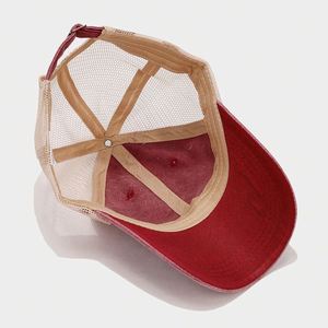 Nouvelle Arrivée Été 2024 Casquette de Baseball Vintage en Coton Délavé Style Papa Sportif Ethnique Urbain avec Maille Design Uni - Product Image 6
