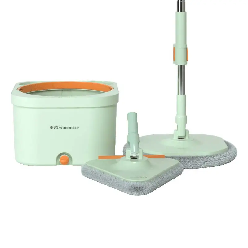 Nettoyeur de sol, équipement de nettoyage pour l'entretien ménager, serpillière magique, seau facile 360 avec deux serpillières en microfibres