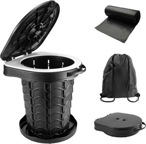 Toilette de voyage réglable en hauteur, toilette de camping portable pour adultes et enfants, toilette portable pliable pour le camping/la voiture - Product Image 1